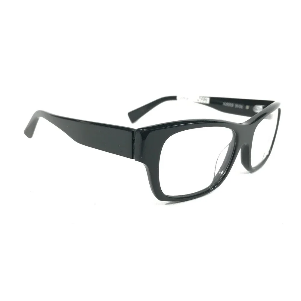 Alain Mikli Eyeglasses Frames AL5002 0106 Shiny Black Square Thick Rim 54-17-135